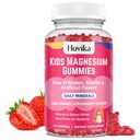 Çocuklar için Magnezyum Gummies - Magnezyum Citrate + Vitamin B6 & D3 - Great Tasting Magnezyum Kids Calm Gummies for Nerve Bone and Muscle Health for Kids Wellness, Vegan Strawberry Flavor 60 Kont