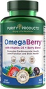 Προϊόντα καθαρότητας OmegaBerry Fish Oil με βιταμίνη D3 και Organic Acai - 1250mg Συμπυκνωμένο Μοριακά Αποσταγμένο Εξαιρετικά Καθαρό Ω-3 Fish Oil, 500mg DHA + 650mg EPA - 60 Soft Gels - 30 ημέρες προσφοράς από