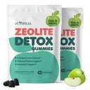Zeolite Detox for Kids & Adults, 350mg Zeolite & 300mg Chlorella Detox Gummies Gentle Body Toxin Cleanse, 60 Gummies, Green Apple 2Pack