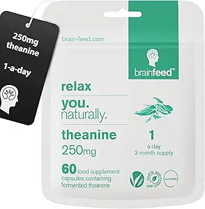 Pure L theanine Supplement (60) | 250 mg l theanine Capsules – 1 a Day | Stres Yardımı Tamam & Calm yardımı | GABA Supplement Support | Lab-Tested | Vegan
