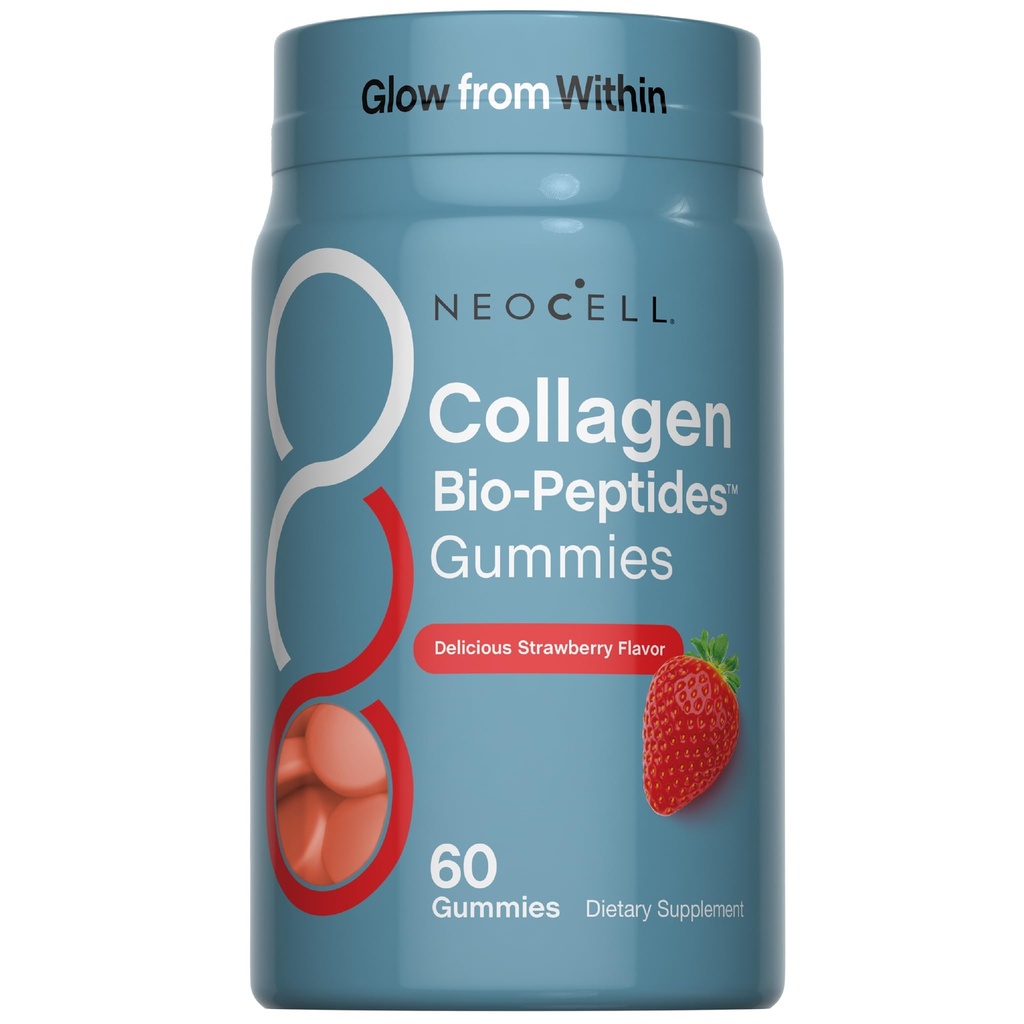 NeoCell Collagen Peptides Gummies | 60 Count | Types I & III | Advanced Formula Supplement | for Women and Men