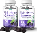 C ve çinko Vitamini ile Yaşlı Gummies - Immune ATM Elderberry Gummies For Yetişkinler ve Çocuklar için - Vegan Doğal Malzemeler Savunma Antioksi Desteği ile Çokvitaminler (120 Gummies)