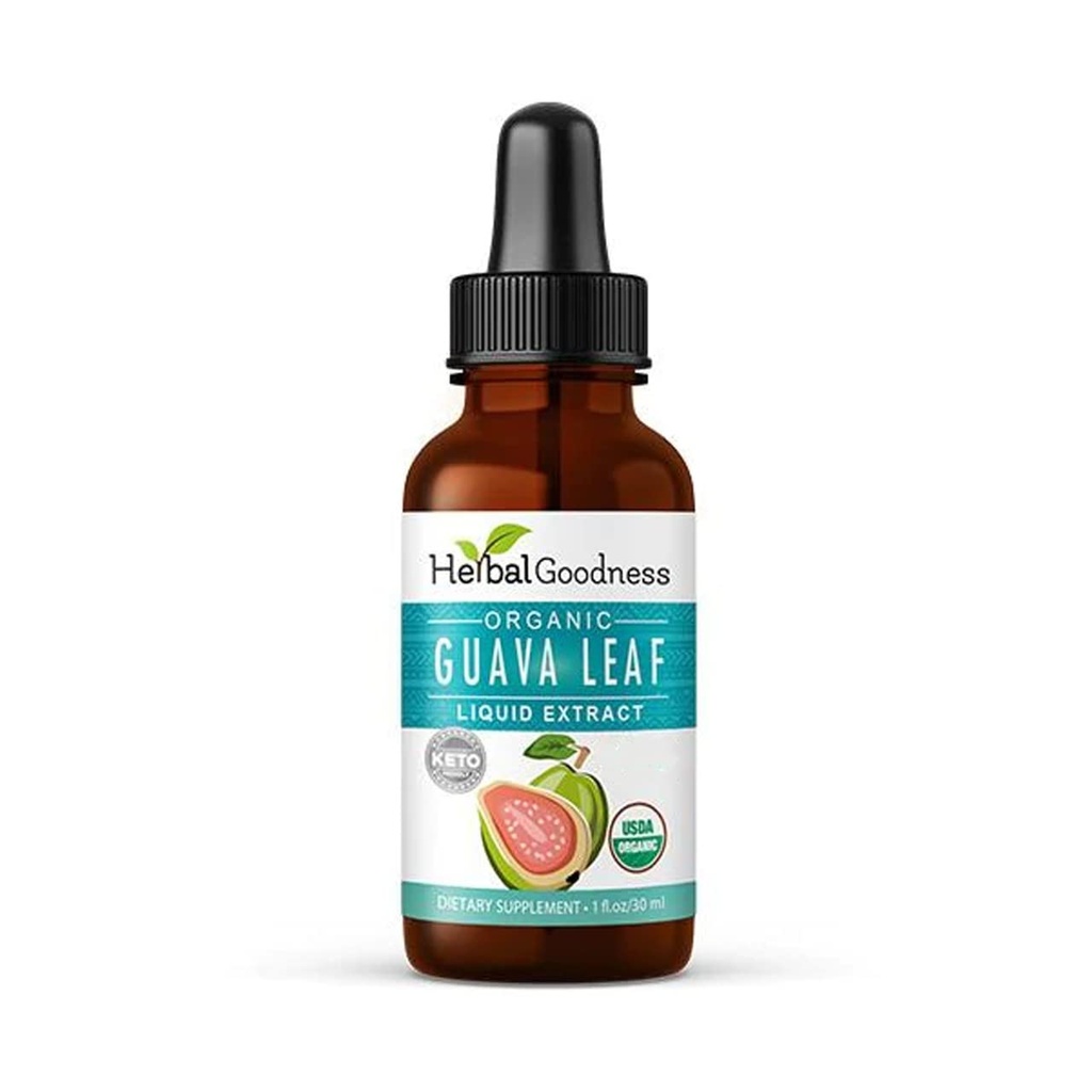 Guava Leaf Extract - Organik Guava Leaves - Hojas de Guayaba for Health & Wellness, Immune Support, Hair, Skin and Nails Supplement | Non-GMO |1oz Şişe - Herbal Goodness