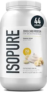 Isopure Zero Carb 100% Pure Whey Isolate protein Toz, Lactose Free, Gluten Free, With Vitamins, Banana Cream, 25g Protein Per Hizmeti, 3 Lbs, 44 Hizmet (Pazar Mayıs Vary)