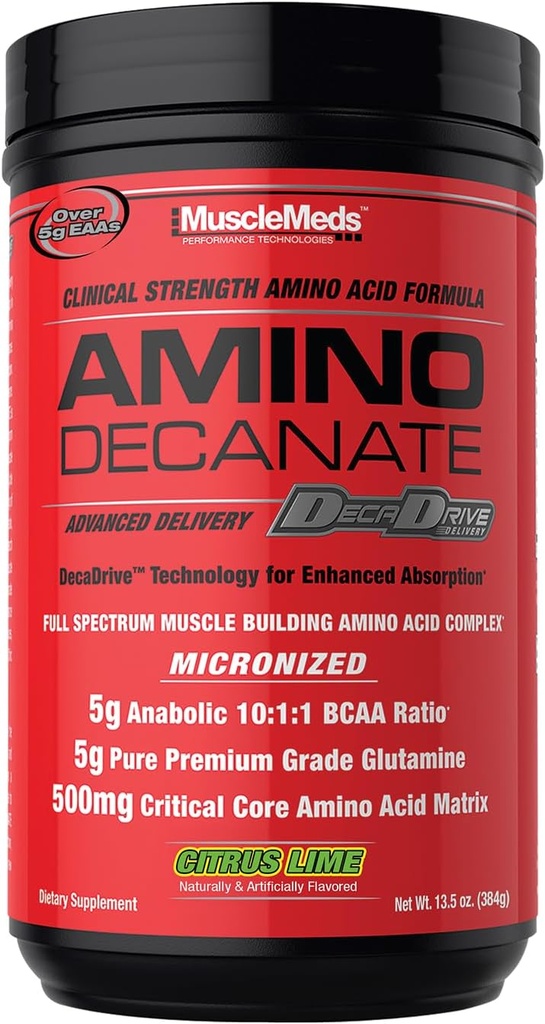 MuscleMeds Amino Decanate, Citrus Lime,13.5 oz (384g)