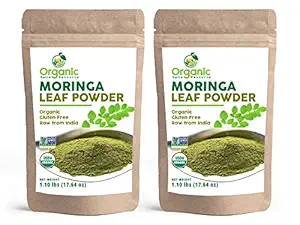 Organik Moringa Toz - 35.28 oz | 2 | USDA Organiks, Non-GMO, Kosher, Halal, Moringa Olifera Toz -% 100 Raw and Natural, by OSR