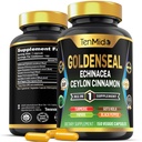 Goldenseal Root Supplement - 7in1 Formula - Combine with Echinacea, Ceylon Cinnamon, Turmeric, Papaya, Gotu Kola & Black Pepper - Digestive Health Support - 150 Capsules for 5 Months Supply