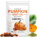 Pumpkin Seed Oil Capsules, 1000mg Per Serving, Cold Pressed, Pure Virgin Oil, Essential Fatty Acids & Phytosterols, Non-GMO, Gluten Free Formula, 300 Softgels