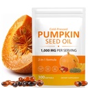 Pumpkin Seed Oil Capsules, Cold Pressed Pure Virgin Pumpkin Seed Oil Softgels Essential Omega-3/6, Fatty Acids, Phytosterols, Vitamin E, Supports Hair Health, Prostate Function - 300 Softgels