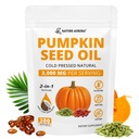Pumpkin Seed Oil with Saw Palmetto Capsules | 3,000mg Per Serving, 300 Softgels | Cold Pressed, Pure Virgin Oil, Essential Fatty Acids & Phytosterols | For Hair, Urinary, Bladder & Prostate Health
