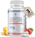 Magnezyum Supplement 500 mg, Magnezyum Glycinate, Malate, Taurate, Citrate Complex & Herbal Extracts, High Abxia Chelated 90 Vegan Non-GMO Capsules for Balanced Wellness and Relaxation