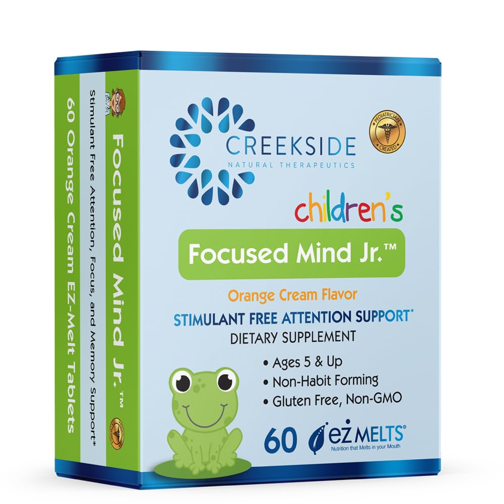 Focused Mind Jr., Çocuklar için Bilişsel Destek, Pediatrik Formüle edildi, Inositol, DMAE, Sugar-Free, Vegan, 60 EZ Melt Tabletleri, 60 EZ Melt Tabletleri
