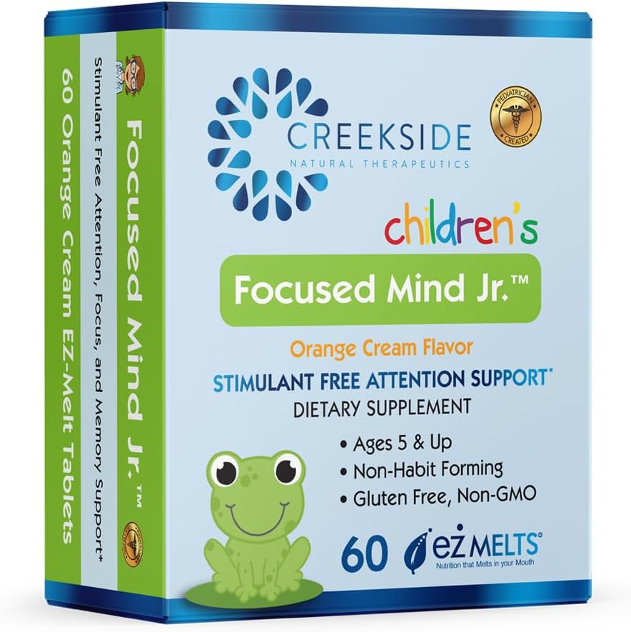 Focused Mind Jr., Çocuklar için Bilişsel Destek, Pediatrik Formüle edildi, Inositol, DMAE, Sugar-Free, Vegan, 60 EZ Melt Tabletleri, 60 EZ Melt Tabletleri