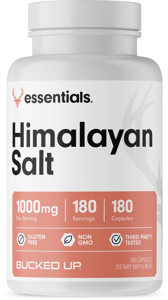 Bucked Up Himalayan Salt 1000mg Capsules, Bucked Up Essentials (180 Servings)