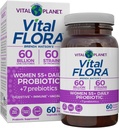 Vital Planet - Vital Flora Kadınlar 55 Günlük Probiyotik, 60 Milyar CFU, Diverse Strains, Organik Prebiyotikler, Vaginal ve Immune Support, Digestive Health Probiyotiks for Women 60 Capsules