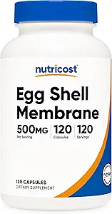 Nutricost Egg Shell Membran, 500 MG Per Hizmet, 120 Capsules - GMO Free, Gluten Free