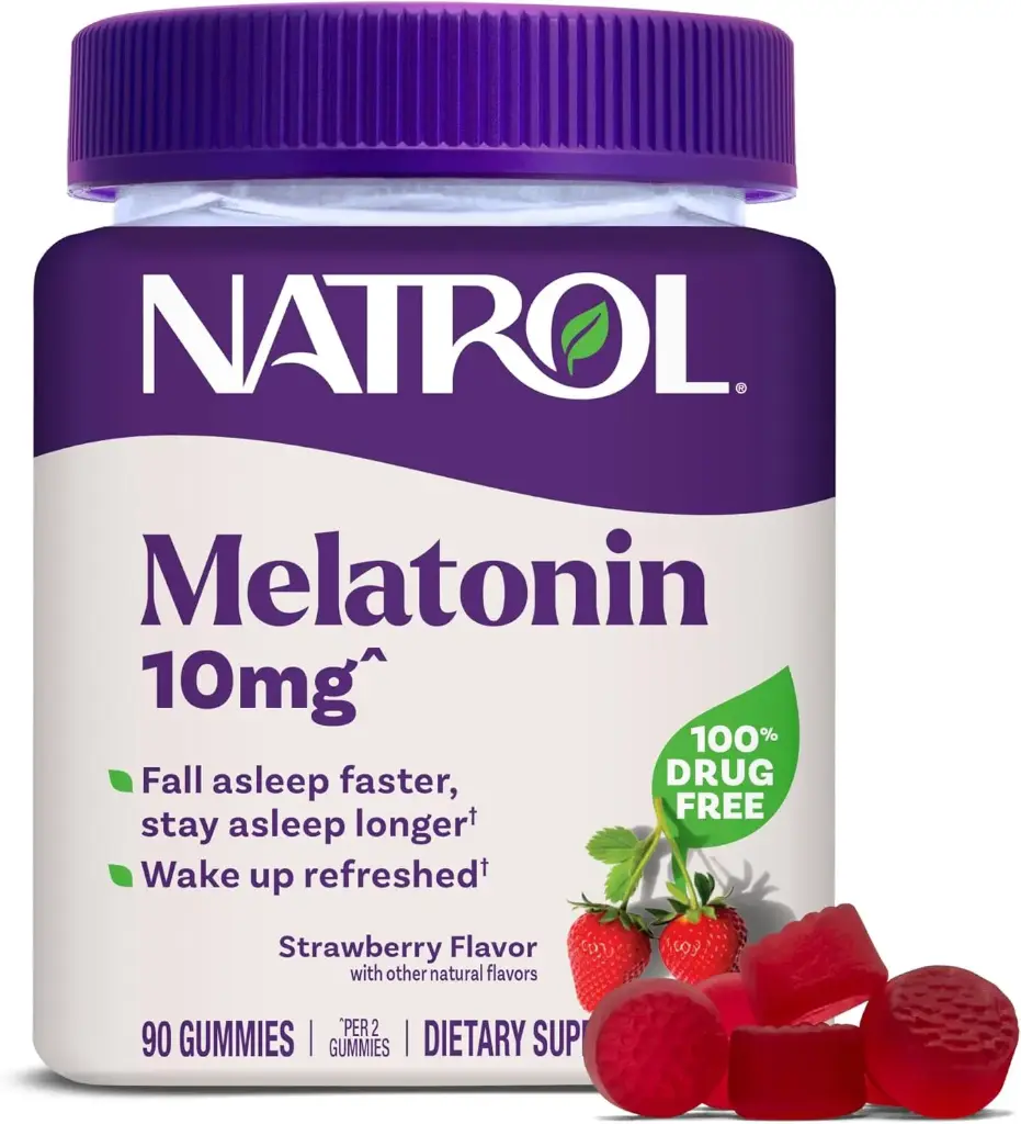 Natrol Melatonin 10 mg Gummies Strawberry - 90 ct, Pack of 5