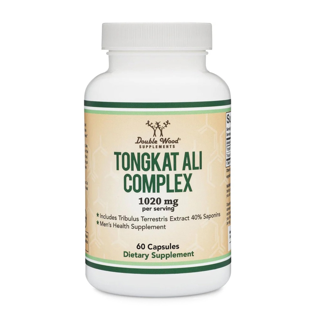 Tongkat Ali Extract - Ultra High Potency 200:1 - for Men (Longjack) Eurycoma Longifolia, 1000mg per Serving, 60 Capsules - with 20mg Tribulus Terrestris (Third Party Tested) by Double Wood