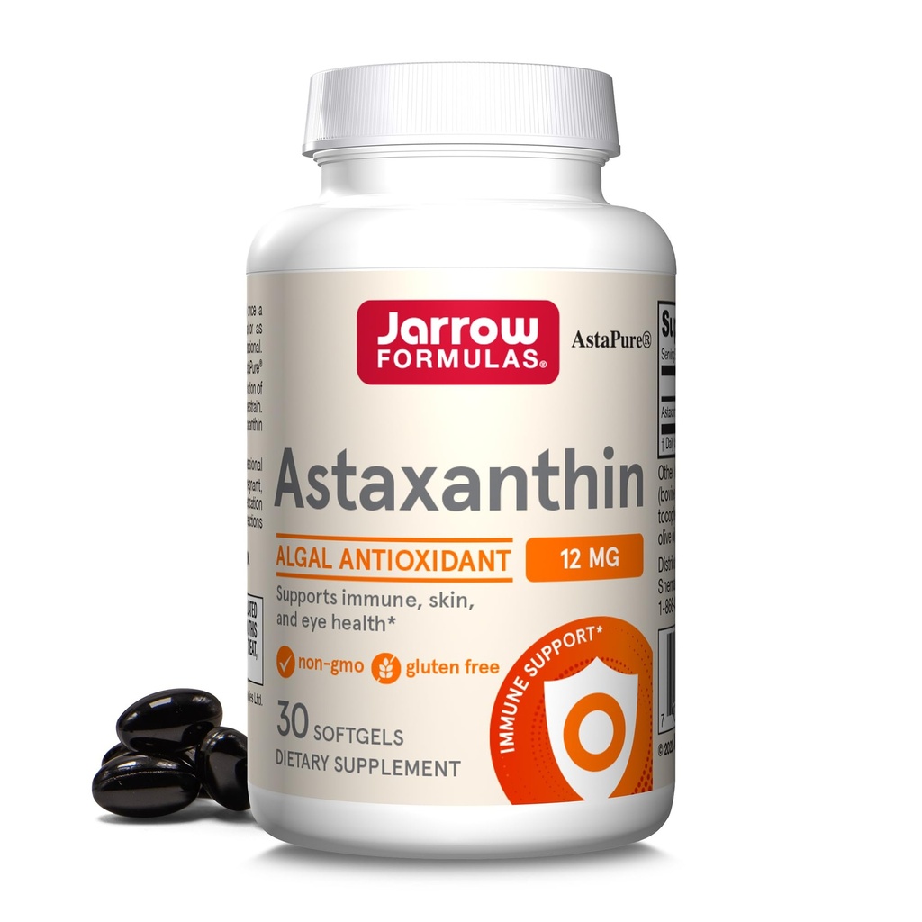 Jarrow Formulas® Astaxanthin 12 mg, Diyetsel Tamam, Immune ve Eye Health için Antioksi Desteği, 30 Softgels, 30 Day Supply