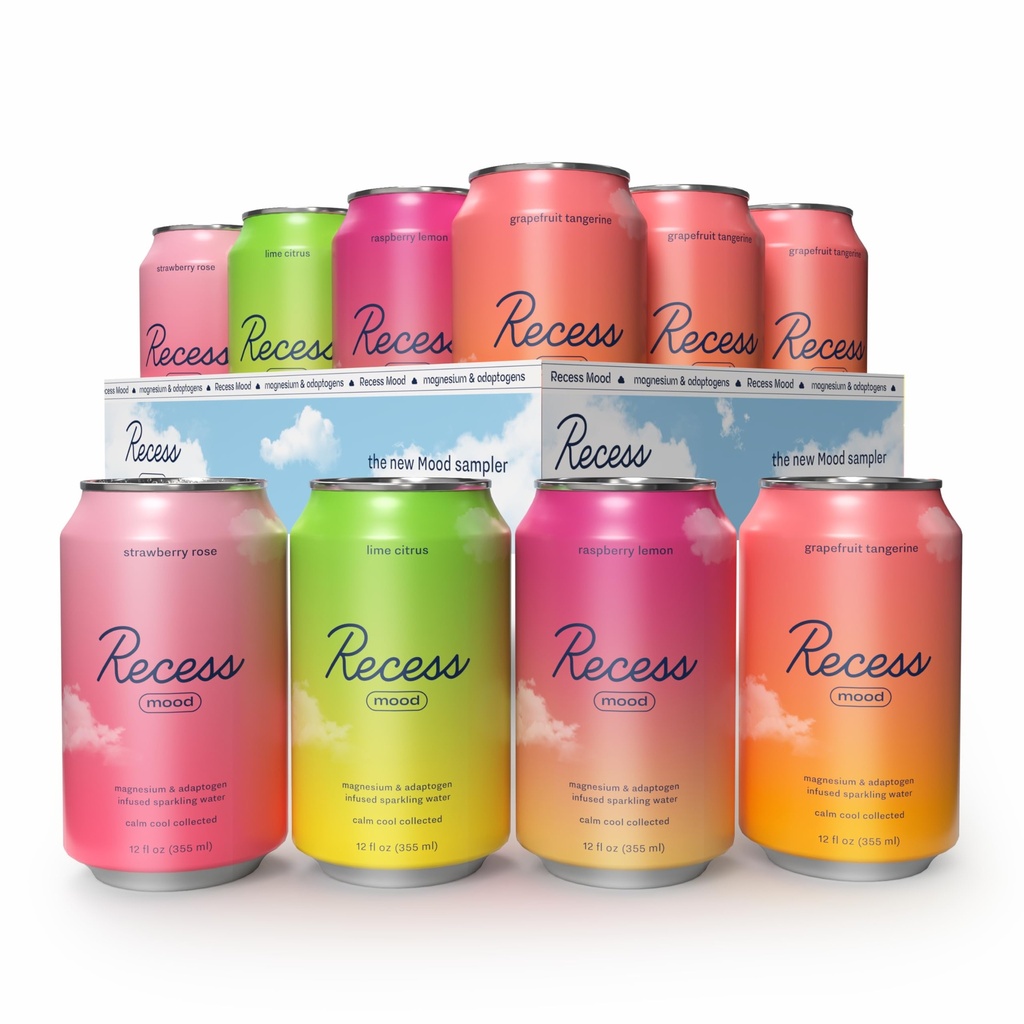 Mood Magnezyum & Adaptogen Drink, Relaxation İçecek, 12 Ounce (Variety Pack, 12 Pack)
