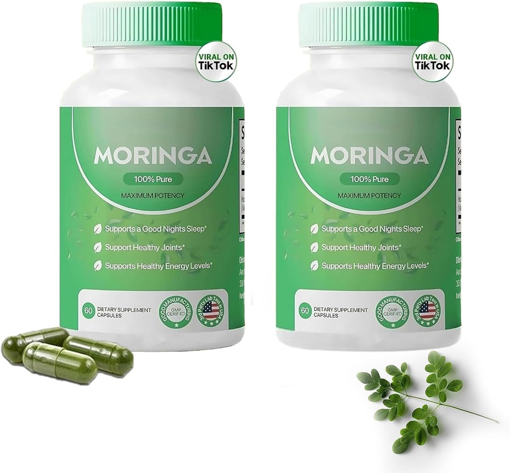 Moringa Capsules,Pure Moringa Toz Capsules - 800 mg of Nutrient-Rich Moringa- Supports Energy, Gut Well-Being (2)