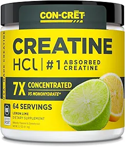 CON-CRET Tinatine HCl Toz | Kas, Bilişsel, Hücre Enerji Desteği | Bloating or Cramps | USA Made & NSF Sertifikalı | Limon Lime (64 Hizmet)