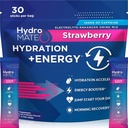HydroMATE Electrolytes Toz İç Mix Packets Hydration Controller Low Sugar Rapid Party Relief Recovery C Plus Caffeine Strawberry 30 Count