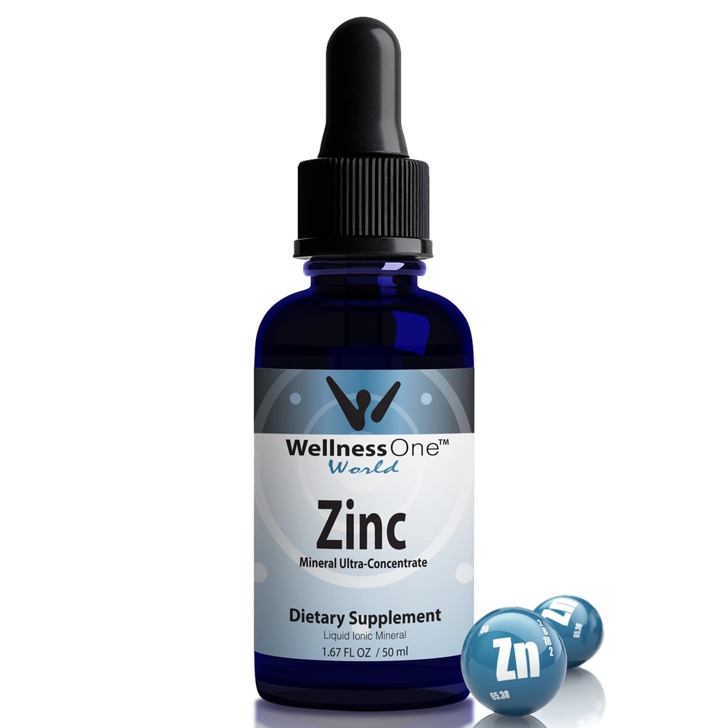 WellnessOne Ionic Liquid Drops for Immunity Support - Highly Absorbable çinko Liquid Supplements for Kids & Yetişkinler - USA Tested, Vegan, Non-GMO, Gluten-Free, 1.67 fl oz