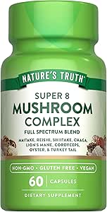 Nature's Truth Mushroom Complex Capsules | 60 Count | Full Spectrum Complex of Super 8 Mushrooms | Vegan, Non-GMO, & Gluten Free Supplement Supplement