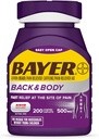 Bayer Extra Strength 500 mg aspirin Plus Caffeine for Powerful Pain Relief, 200 Kaplamalı Caplets
