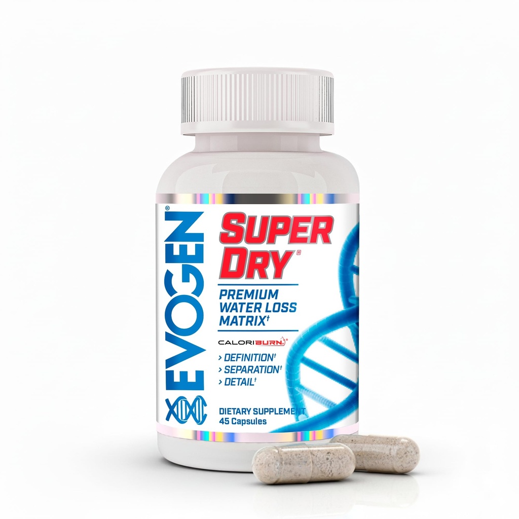 Evogen Super Dry - Premium Water Loss Matrix for Muscle Definition | Natural Diuretic Water Pills Supplement Supporting Water Weight Loss, Reduced Water Retention, & Bloating Relief | 45 Capsules