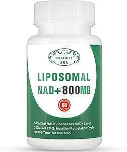 NAD+ Supplement Liposomal NAD+ Plus 800MG Nicotinamid Riboside Alternatif Hücre Enerji, Sağlıklı Ağlama ve Kas Yıkama 60 Capsules
