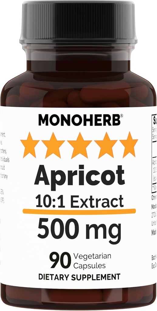 MONOHERB εκχύλισμα Βερίκοκου 500 mg - 90 κάψουλες χορτοφάγων