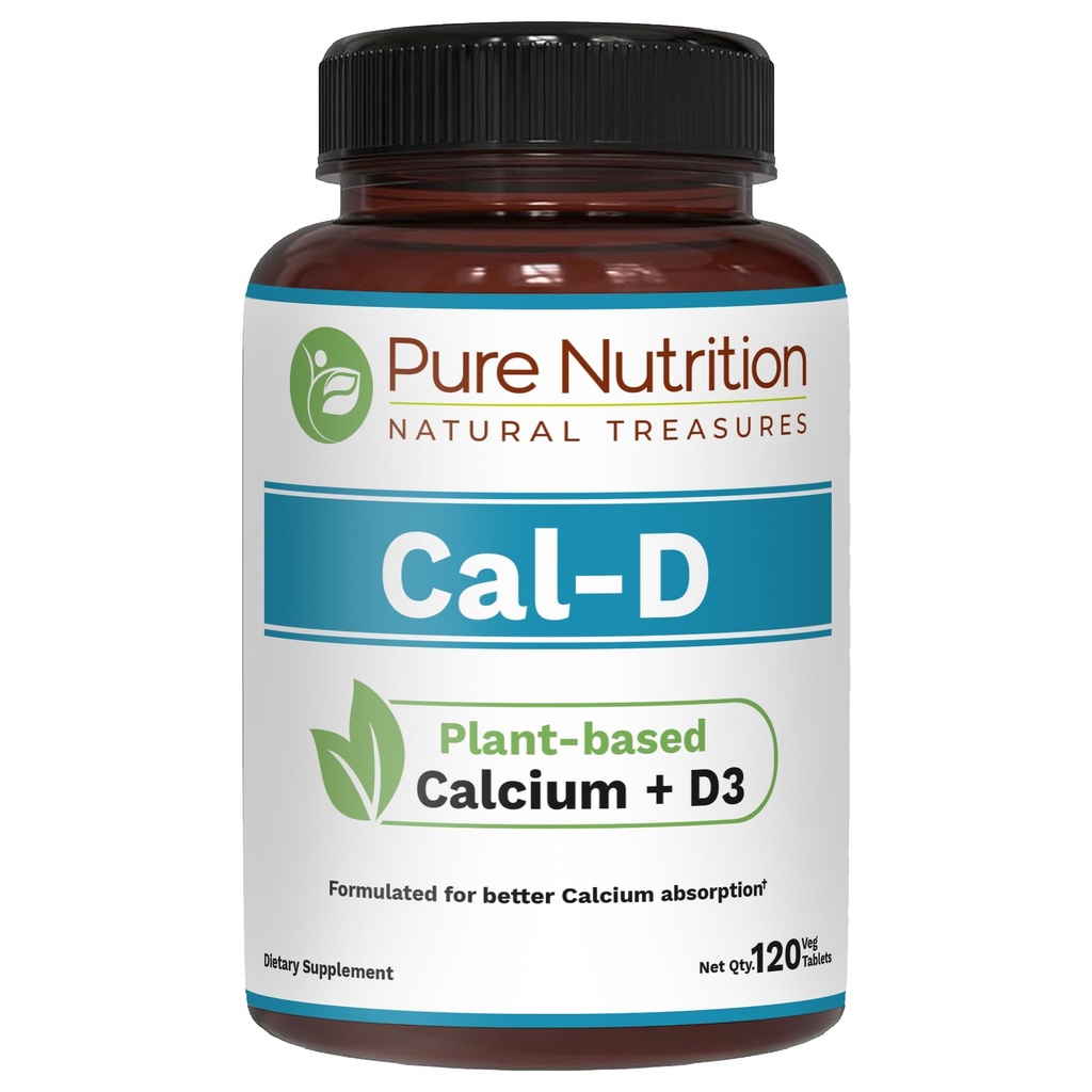 Saf Beslenme Cal D - VIT D3 K2 & Magnezyum ile Plantalize | 120 Tabs | hizmet başına 500 mg Vegandis | Bone Health için Algaedis Supplement