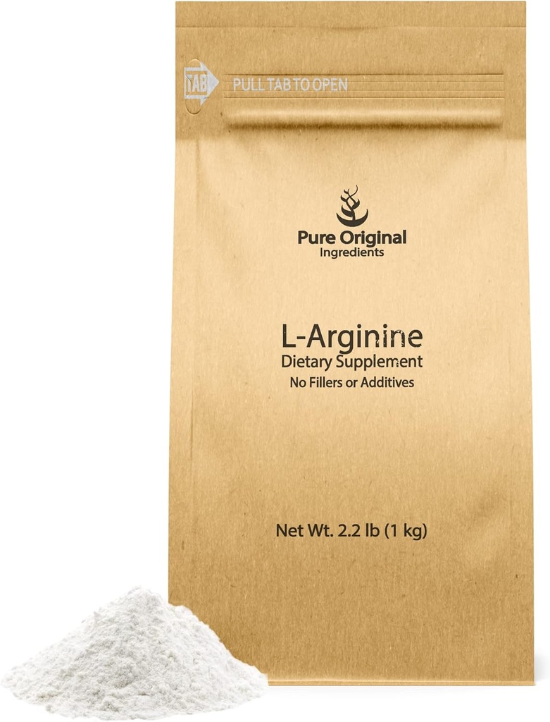 PURE ORIGINAL INGREDIENTS L-Arginine (2.2 lb) Pure, No Fillers veya Katkılar
