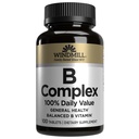 Windmill Natural Vitamins B Complex (100% Καθημερινή Αξία), Ενίσχυση της παραγωγής ενέργειας και την προώθηση του μεταβολισμού, 100 δισκία, 100 εξυπηρετούν