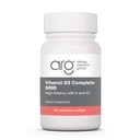 Allergy Research Group Vitamin D3 Complete 5000 - Delivers 125 mcg Vitamin D3 - with Vitamin A & K2 - Supports Bone Strength, Immune Balance & Healthy Mindset - 120 Servings - 120 Capsules
