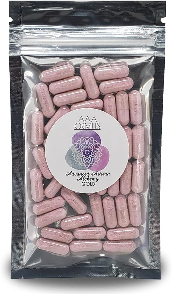 ORMUS Gold - Colloidal Gold Capsules Vegan - Monoatomik Gold Ormus - Philosopher'in Taşı - 45 Kont Bag