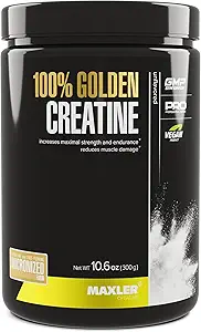 Maxler 100% Golden Creatine - Micronized Creatine Monohydrate Powder - Muscle Building Supplement - Pre/Post Workout Vegan Supplement - Χωρίς γλουτένη Unflavored Creatine Powder - 300 g