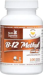 Kosher B12 Lozenge (Methyl) W/ B6- Folic Acid ve Biotin 100 Lozenges