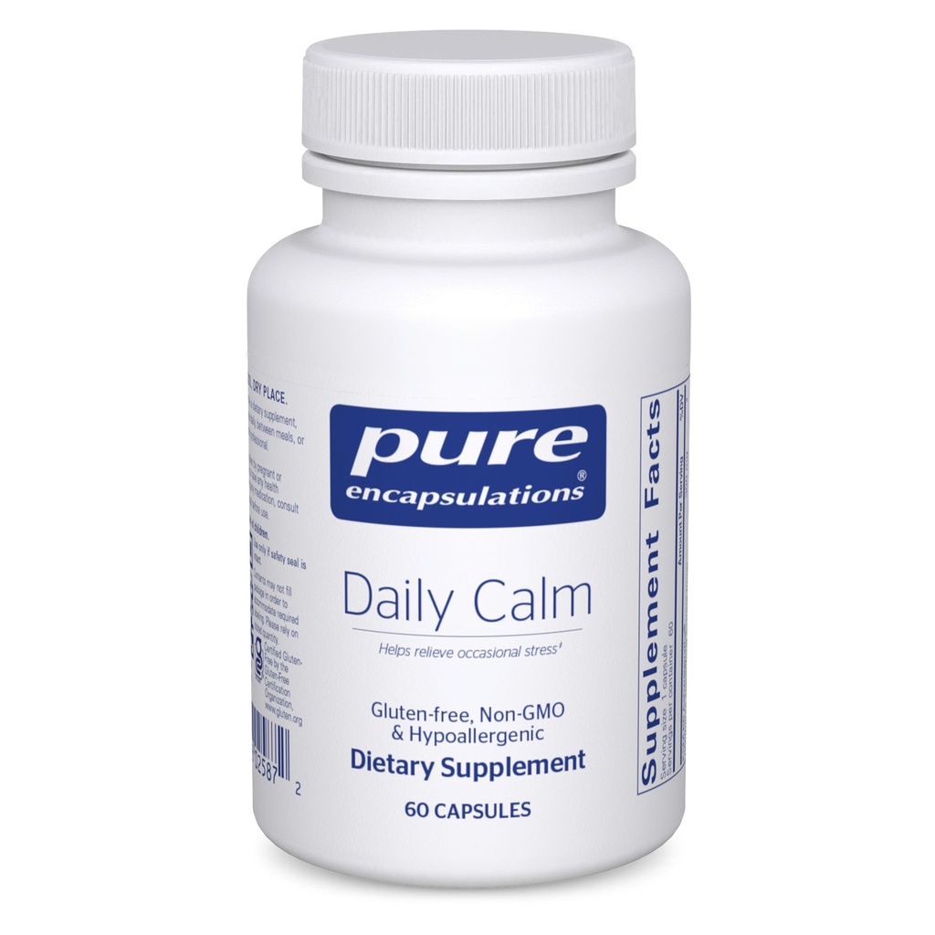 Pure Encapsulations Daily Calm - Vegan Stres & Sleep Support Supplement - Contains Ashwagandha, Saffron, GABA & L-Theanine - Non-GMO, Soy-Free & Gluten-Free - 60 Capsules