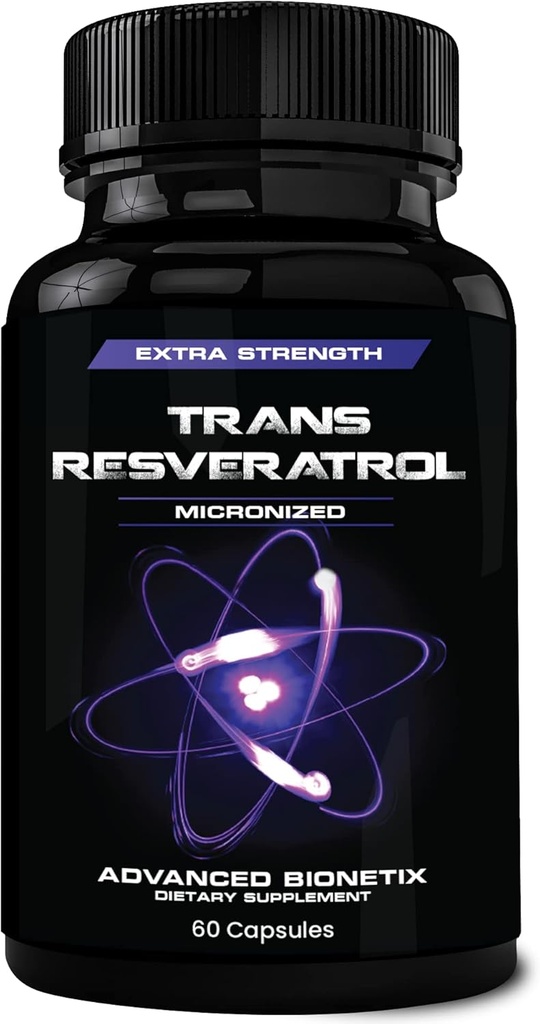 2X Potency Micronized Trans Resveratrol Supplement. 2 Capsules başına 1200 mg. Yüksek Aborpsiyon Antioksi Formula. Anti Aging, Cognitive Support & Heart Health