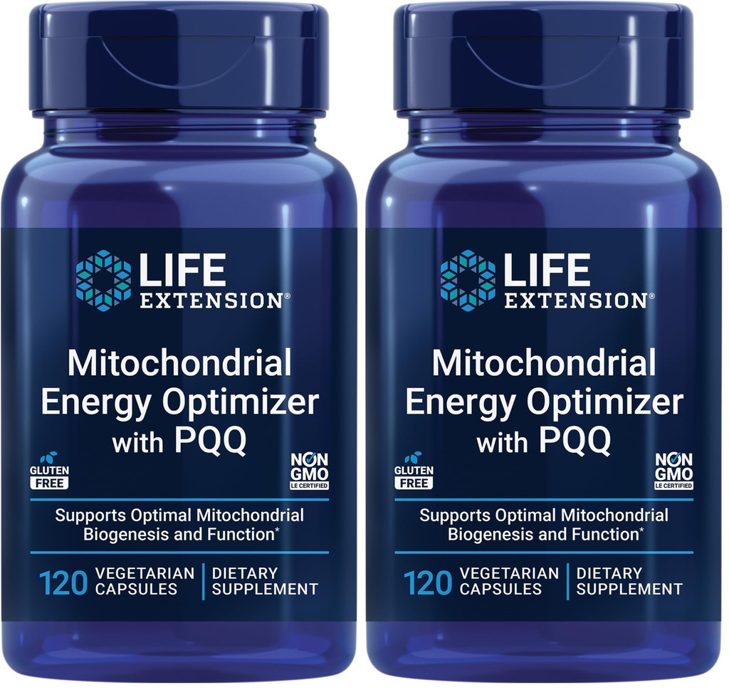 Life Extension Mitochondrial Energy Optimizer with PQQ - Energy Supplement for Healthy Mitochondria - With Taurine, Vitamin B, Pyrroloquinoline Quinone - Gluten-Free, Non-GMO - 120 Vegetarian Capsules