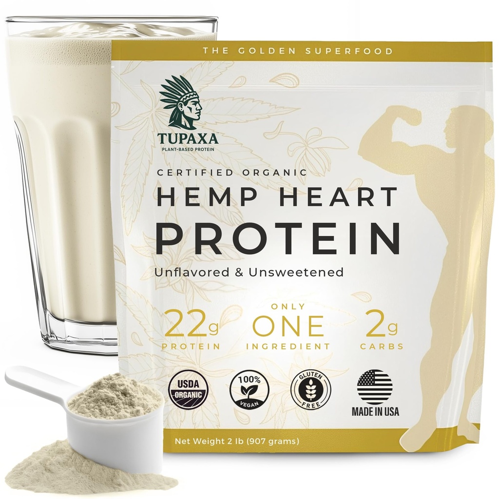 USDA Organik Hemp Protein Tozu Kadınlar ve Erkekler için - Unflavored Pure Natural protein Toz Organik - Bitki bazlı Toz, Vegan, Gluten Free, Keto - Hemp Seed Toz Cold-Pressed (2lbs)