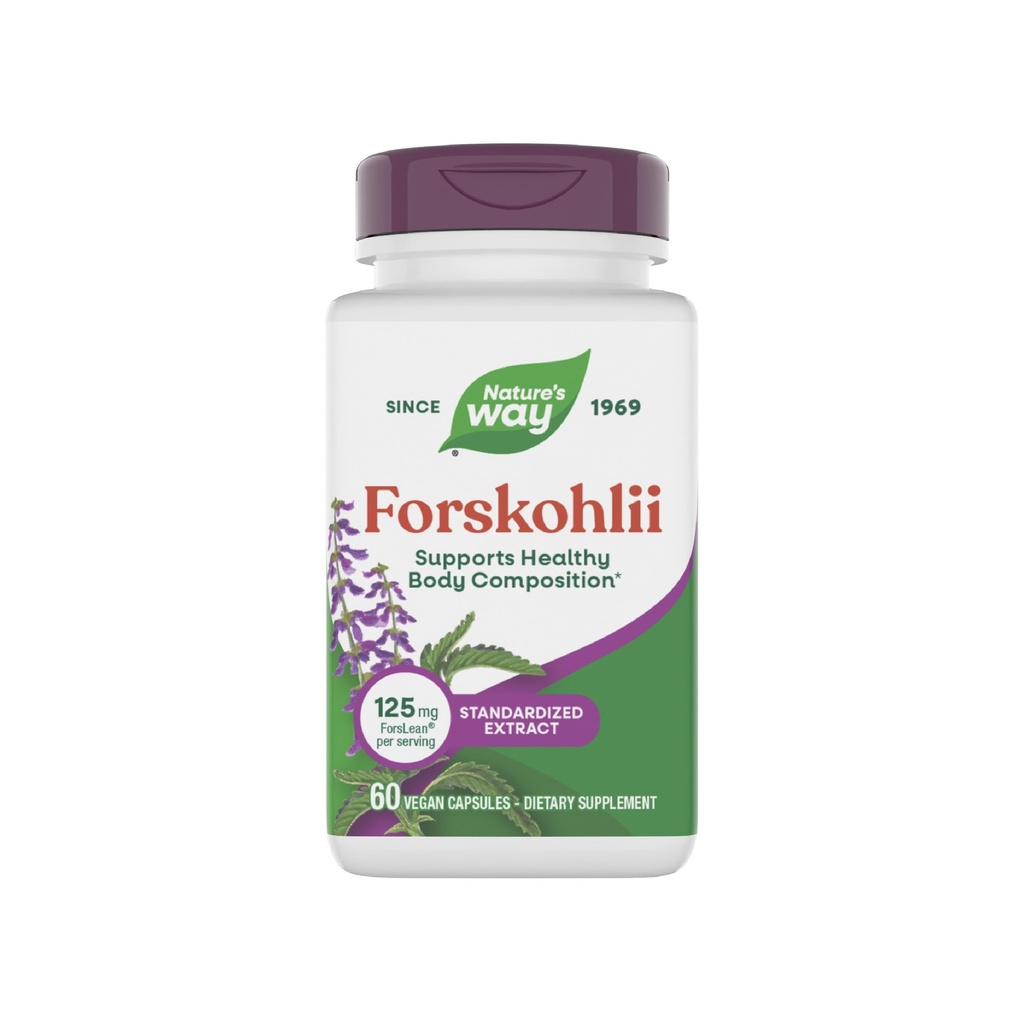 Nature's Way Forskohlii, Supports Healthy Body Composition*, Standardized Extract, 125 mg ForsLean per Serving, 60 Vegan Capsules (Packaging May Vary)