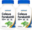 Nutricost Coleus Forskohlii 500mg, 60 Capsules - Maximum Strength Formula (Pack of 2)
