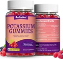 2 τεμ. Gummies συμπλήρωμα καλίου 1000mg, Κάλιο Gummies για ενήλικες, πόδι στήριξης Cramps & μυϊκή υγεία - Vegan, μη GMO,120 κόμης