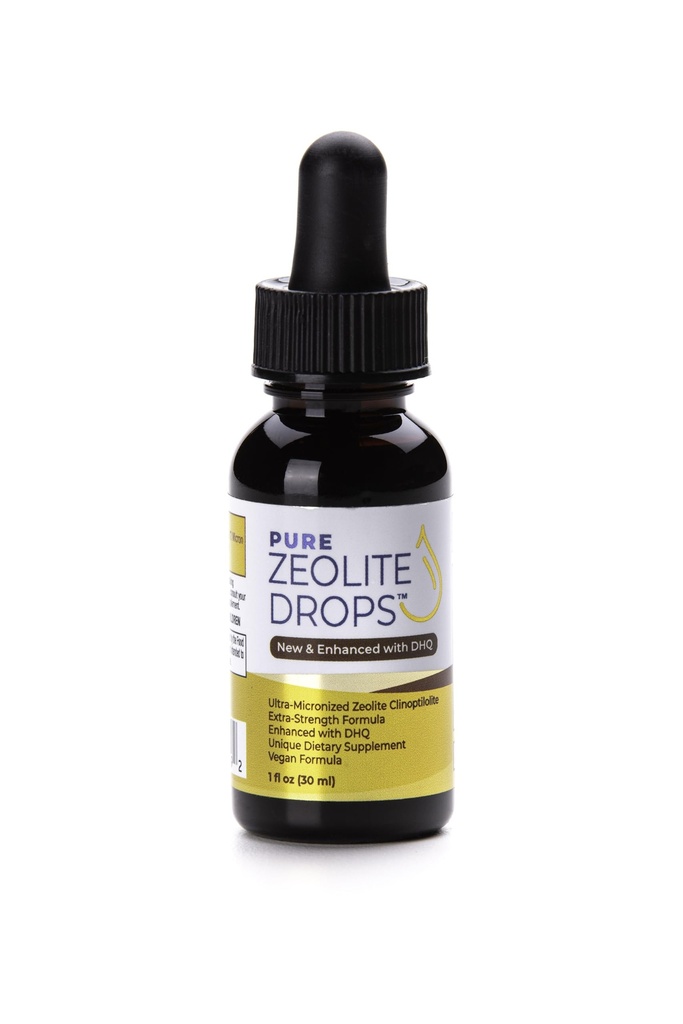 1 oz Bottle Fulvic and Humic Acid Immune Gut Support Easy to Take 100% Bioavailable Pure Liquid Zeolite Suspension Enhanced with DHQ, Natural Immune System Modulator