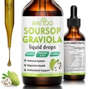 Soursop Graviola Liquid Drops - 2000mg Pure Soursop Extract Αναμειγνύεται με 300mg Sea Moss & 100mg Elderberry - Ισχυρή υποστήριξη κυττάρων, Antioxidant-Rich, ανοσοποίηση - 2 Fl Oz (60ml) Μπουκάλι
