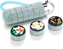 Zannaki Metal Bling Pill Organizer, Seyahat Suları Haftalık Pill Box, Portatif Büyük Alüminyum Pill Case Konteyner, Honda Free 7 Günlük Tıp Vitamini için Organize Sahibi,Fish Oil,Supplement